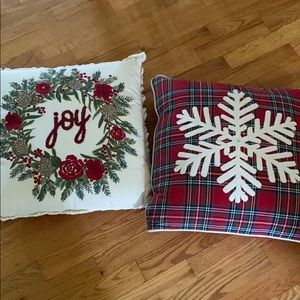 Pier 1 Christmas throw pillows